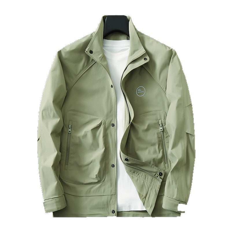 Herren Leichte technische Softshell-Übergangsjacke mit Stehkragen und verdeckter Reißverschlussleiste Shop Nory