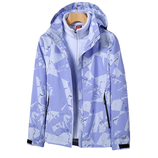 Damen zweilagige Softshelljacke mit abnehmbarer Fleece-Innenjacke und Kapuze Shop Nory