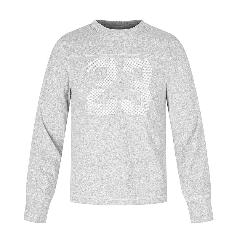 Herren Langarm-Sweatshirt mit Rundhalsausschnitt und sportischem Nummern-Print Shop Nory