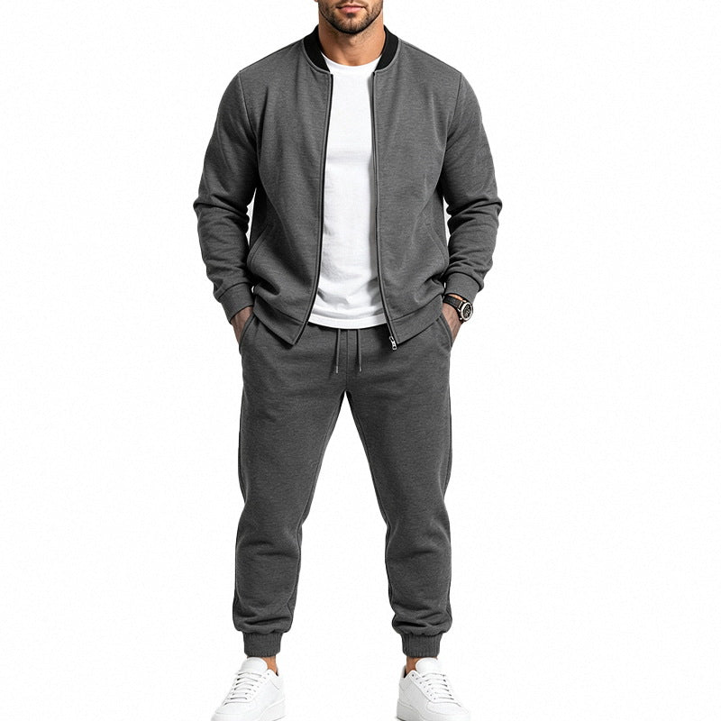 Herren Sportives Freizeit-Trainingsset mit Bomberjacke und tapered Jogginghose Shop Nory