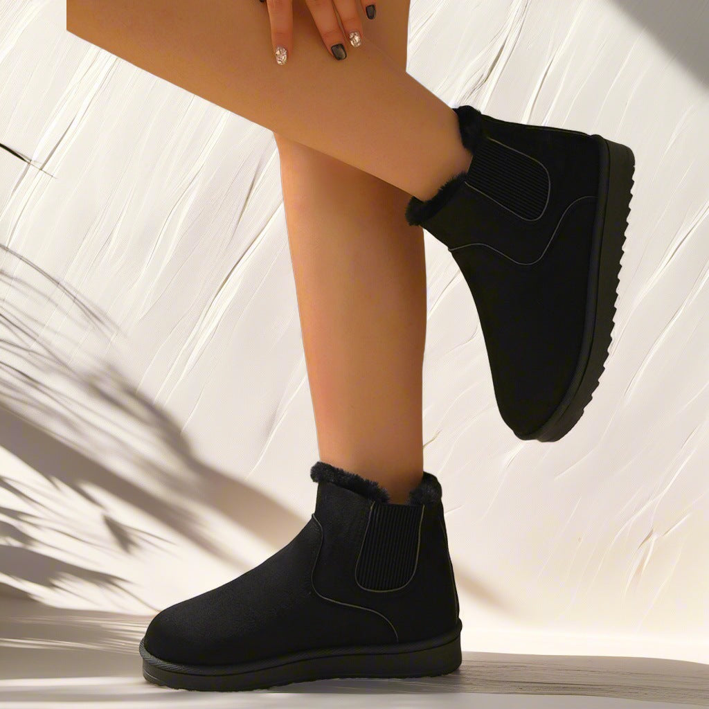 Damen Gefütterte Chelsea-Stiefelette aus Wildlederoptik mit elastischem Einsatz und Profilsohle Shop Nory