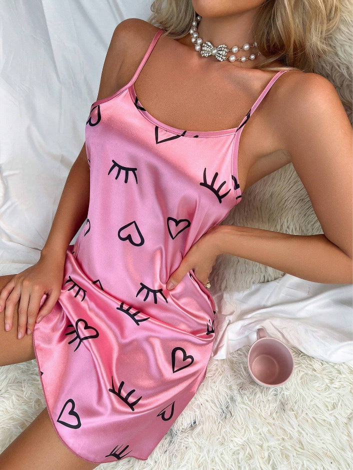 Damen Satin Nachthemd Shopnory