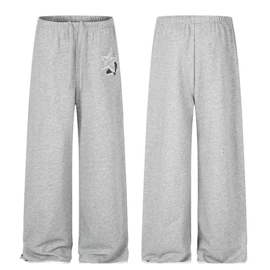 Damen Extraweite Palazzo-Sweathose mit Komfortbund, Kordelzug und Stern-Applikation Shop Nory