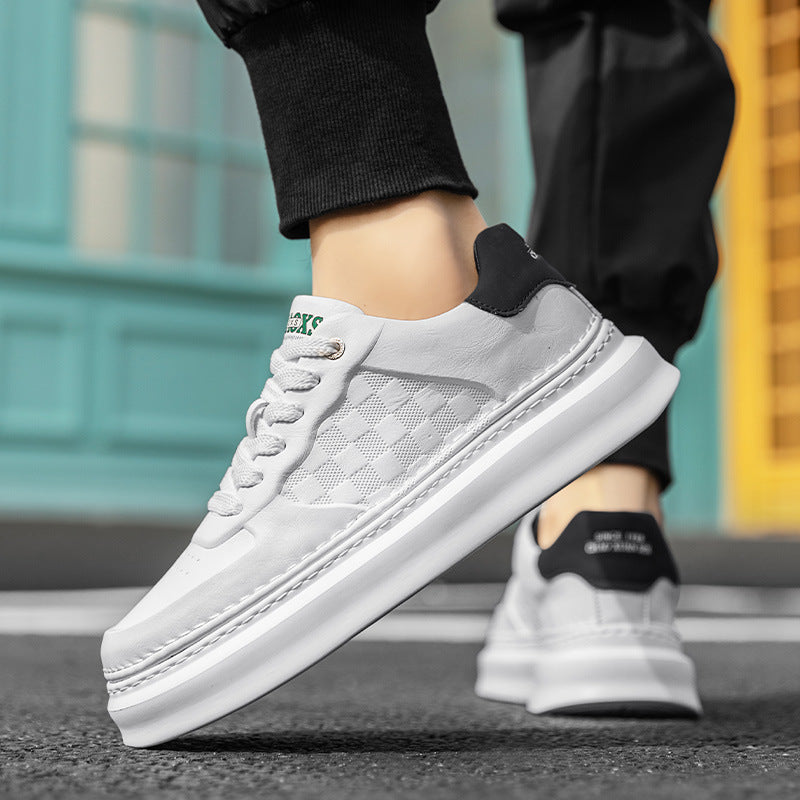 Unisex Voluminöse niedrige Sneaker mit geprägtem Schachbrettmuster und gepolstertem Fersenkragen Shopy Nory