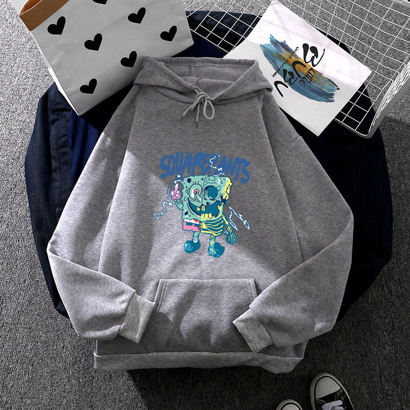 Damen nan weicher Oversize-Kapuzenpullover mit kawaii Pilzfrosch-Print, Kängurutasche und gerippten Bündchen Shop Nory