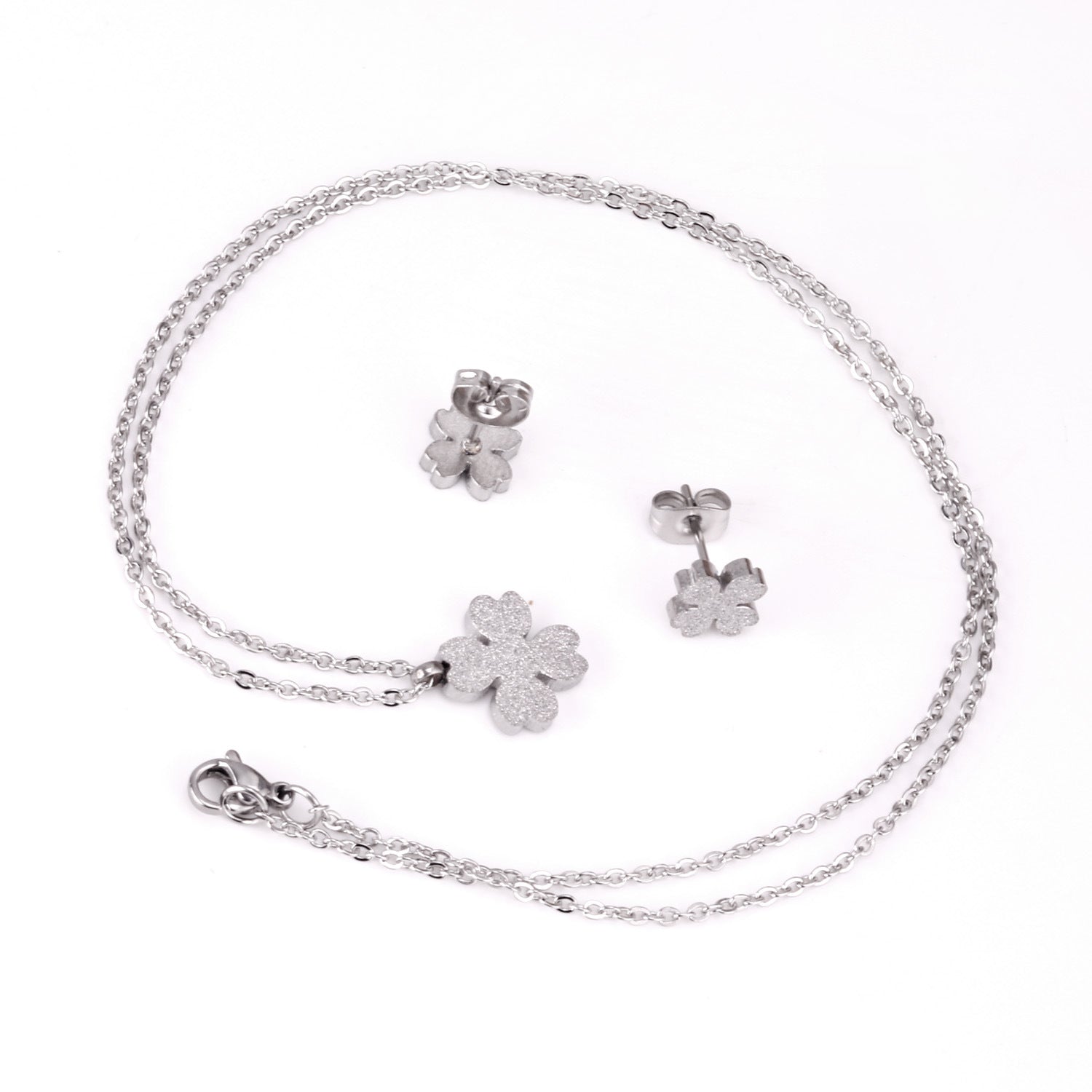 Damen Schmuckset mit funkelnden Blumenanhängern Shop Nory