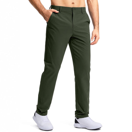 Herren nan elastische Golftwill-Hose mit geradem Schnitt, knitterfreiem Material und verdeckter Reißverschlusstasche