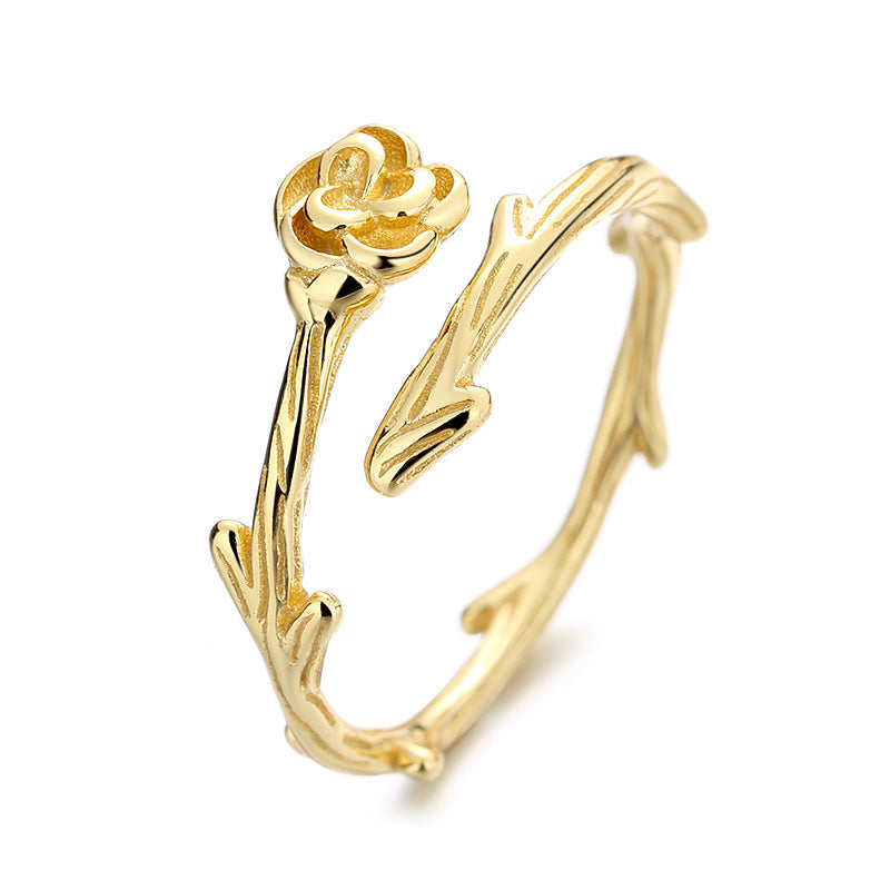 Damen Ring mit floralem Design aus hochwertigem Metall Shop Nory