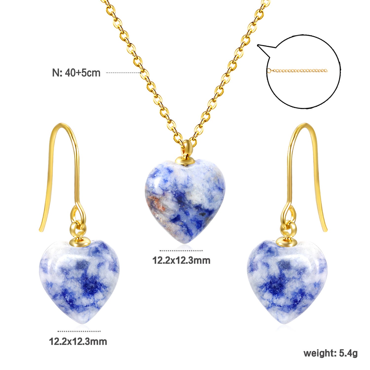 Damen Schmuckset mit Herzanhängern aus edlen Materialien Shop Nory