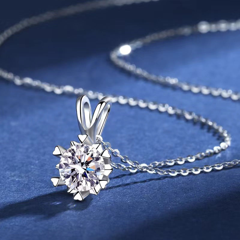 Damen elegante Halskette mit funkelndem Kristallanhänger Shop Nory