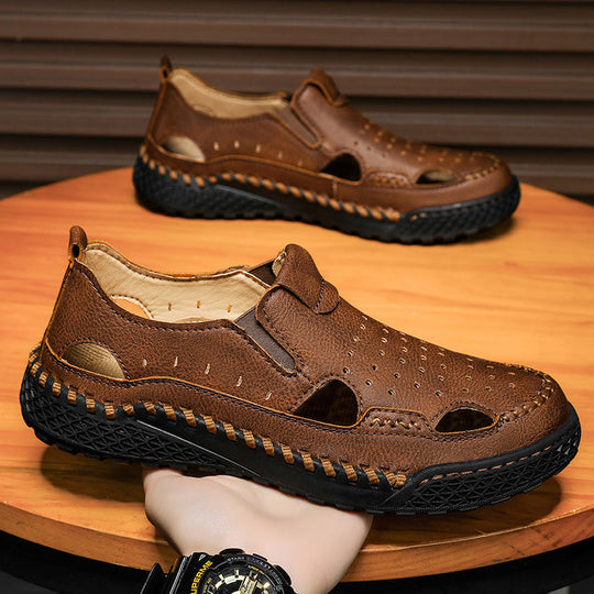 Herren atmungsaktive Leder Sandalen