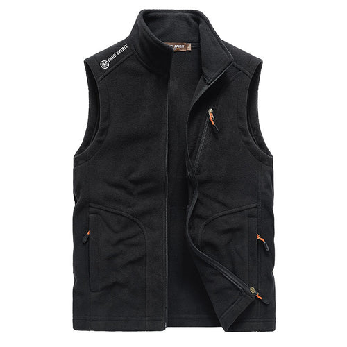 Herren Fleece-Weste mit Stehkragen, Reißverschlusstaschen und windabweisender Front Shop Nory
