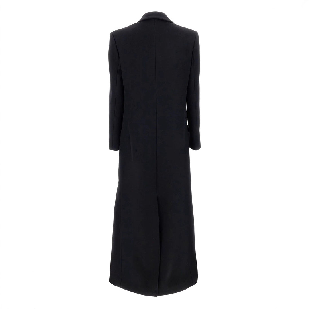 Damen doppelreihiger Wollmantel mit Goldknöpfen, Schulterpolstern und Pattentaschen Shop Nory