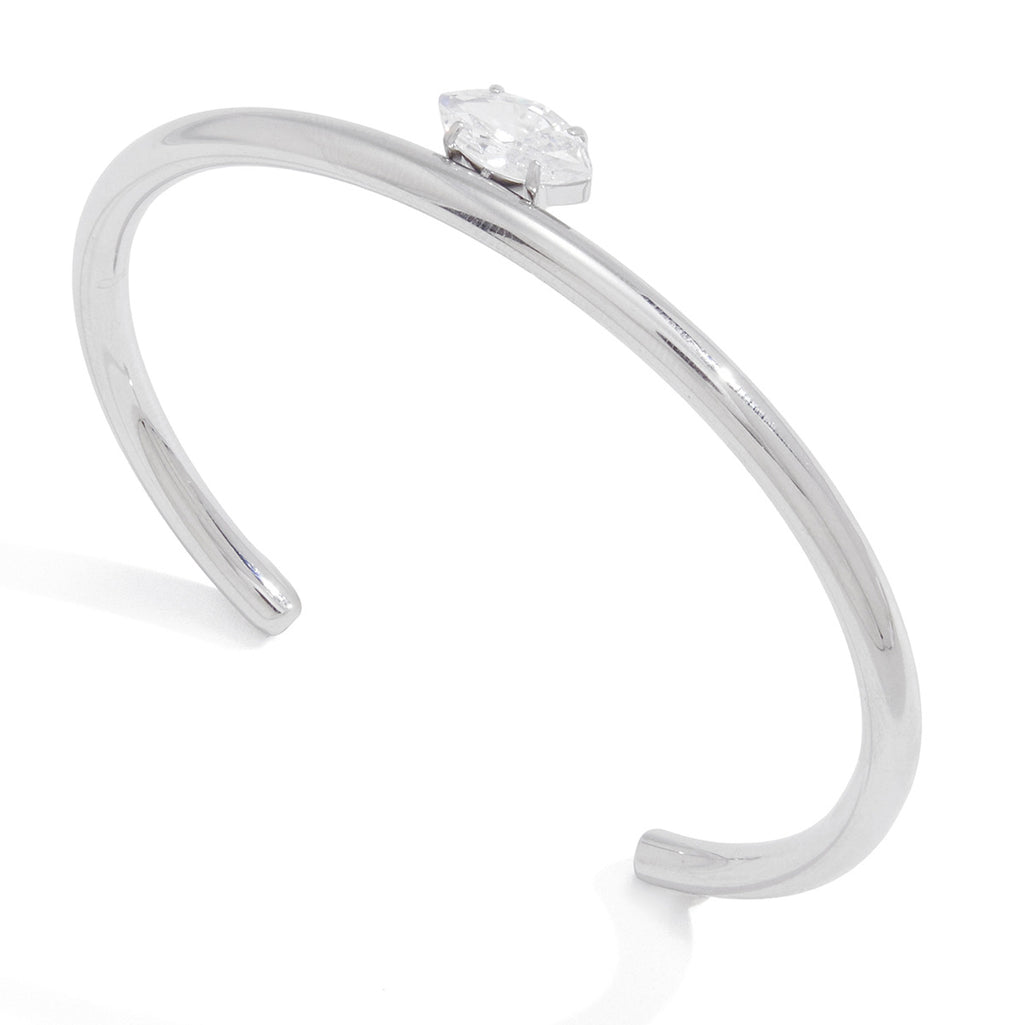 Damen Offenes Armreif mit glanzvollem Zirkoniakristall Shop Nory