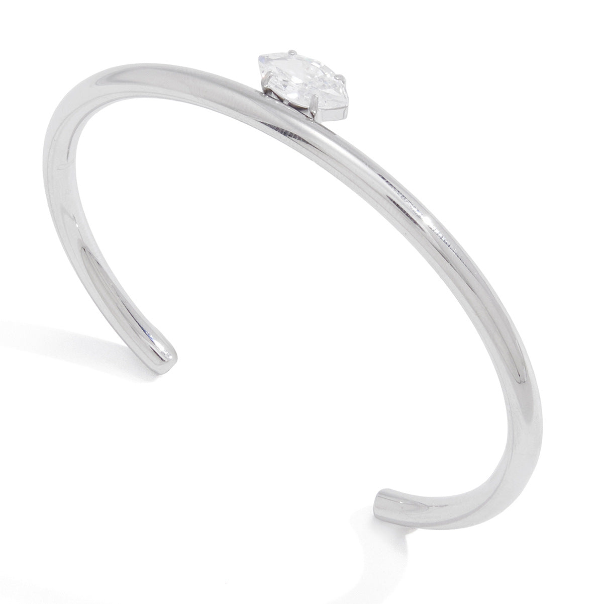 Damen Offenes Armreif mit glanzvollem Zirkoniakristall Shop Nory