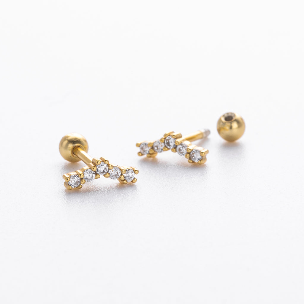 Damen Ohrstecker mit funkelnden Zirkon-Akzenten aus 925 Sterlingsilber Shop Nory