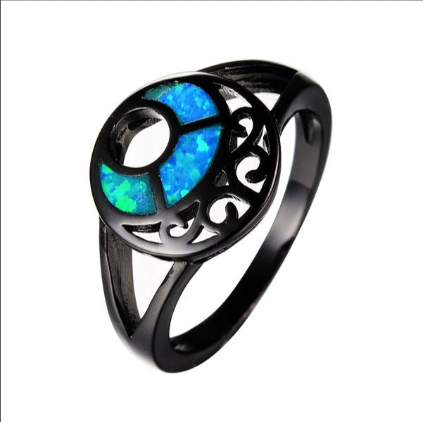 Damen Ring mit kunstvollem Design und schimmerndem Opal-Shop Nory
