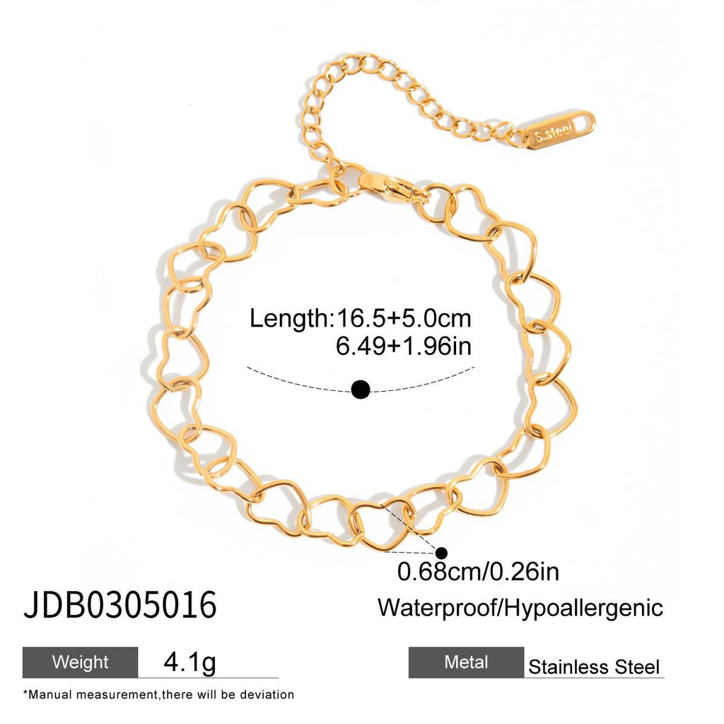Damen Edelstahl Armband mit stilvollem Herzdesign und verstellbarem Verschluss Shop Nory