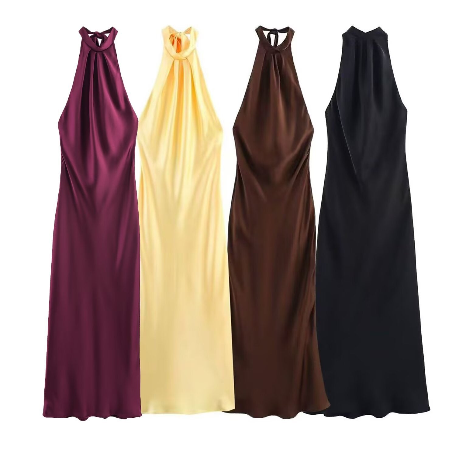 Damen Abendkleid mit elegantem Halterneck-Design und fließendem Schnitt