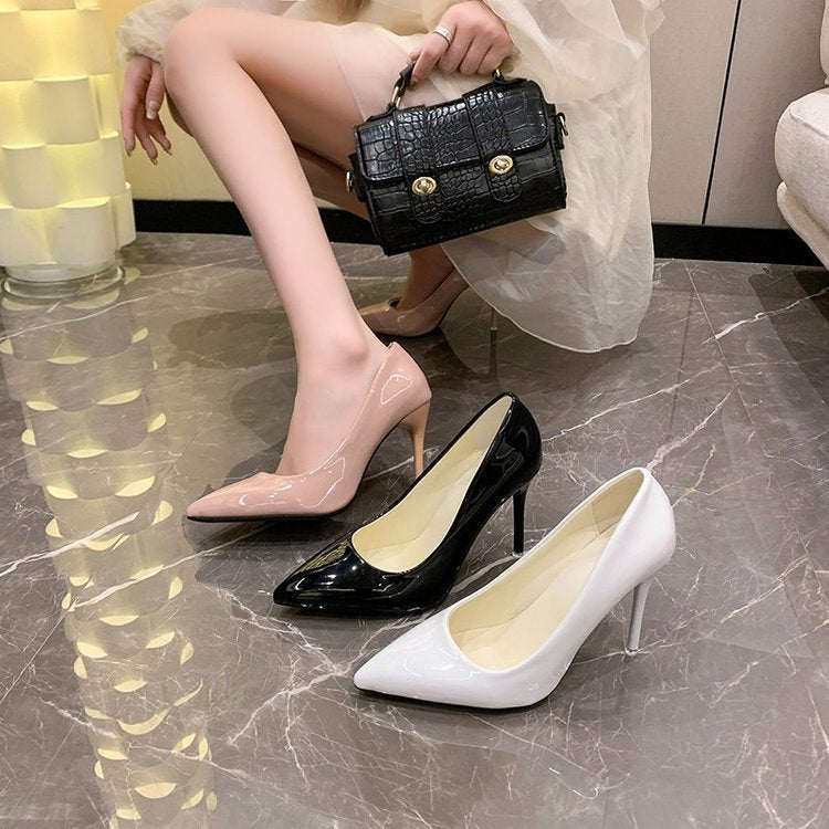 Damen Patent-Pumps mit spitzer Zehenform, schlankem Stiletto und gepolsterter Komfortsohle Shop Nory