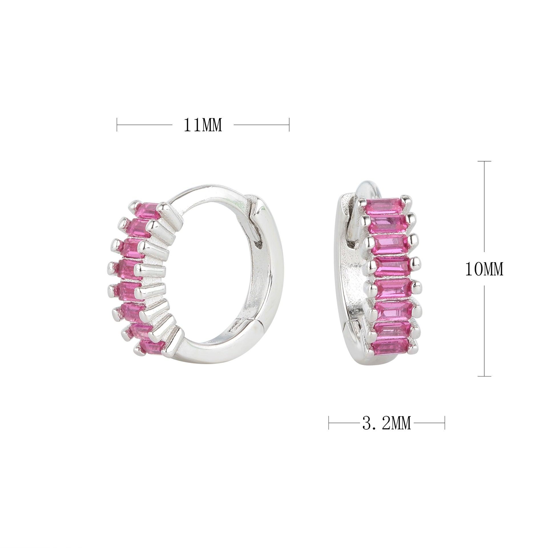 Damen Ohrringe mit pinken Zirkonsteinen in hochwertiger Goldfassung Shop Nory
