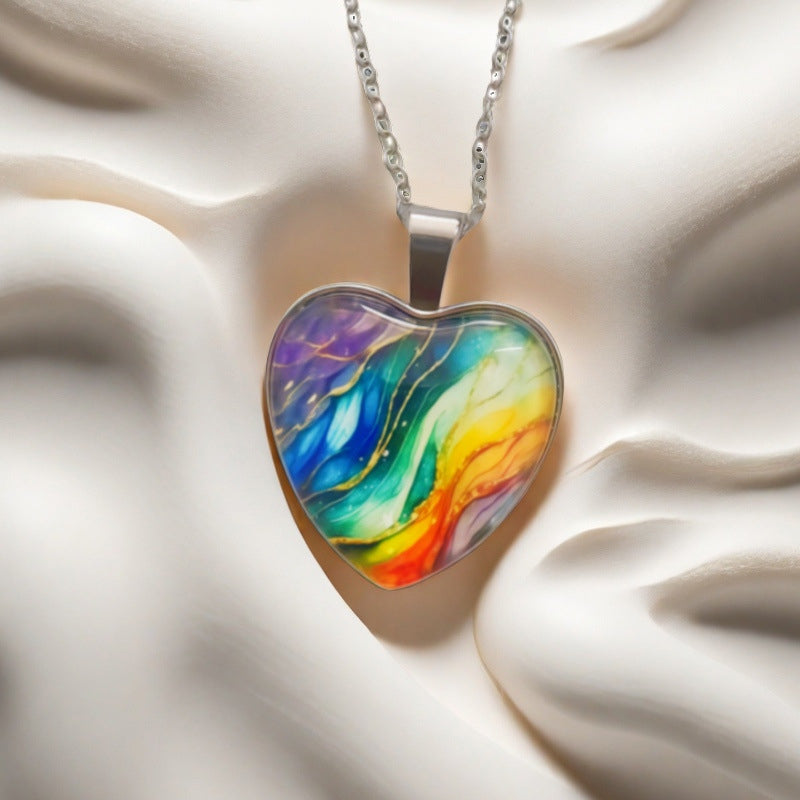 Bunte Halskette Mit Herzanhänger | Shop Nory