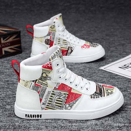 Herren Modische High-Top Sneakers mit einzigartigem Grafikdesign