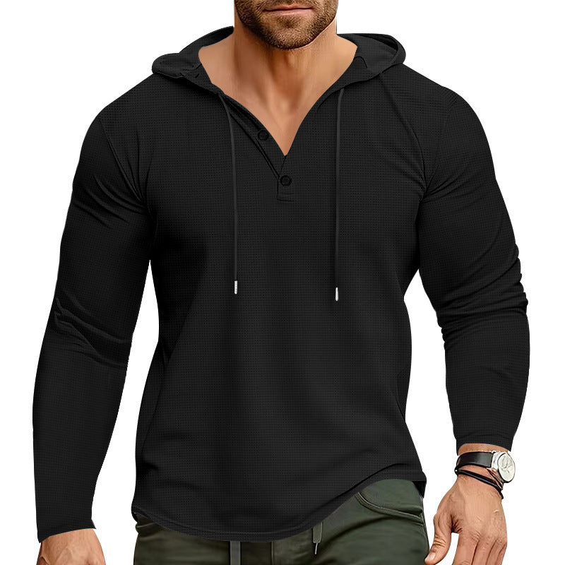 Herren lässiges Kapuzenshirt mit strukturierter Oberfläche
