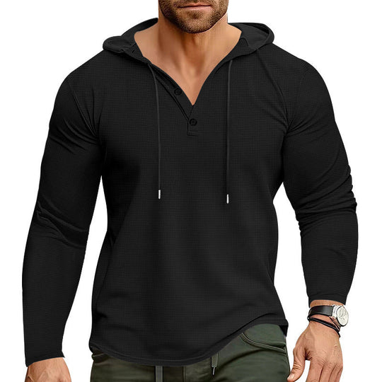 Herren lässiges Kapuzenshirt mit strukturierter Oberfläche