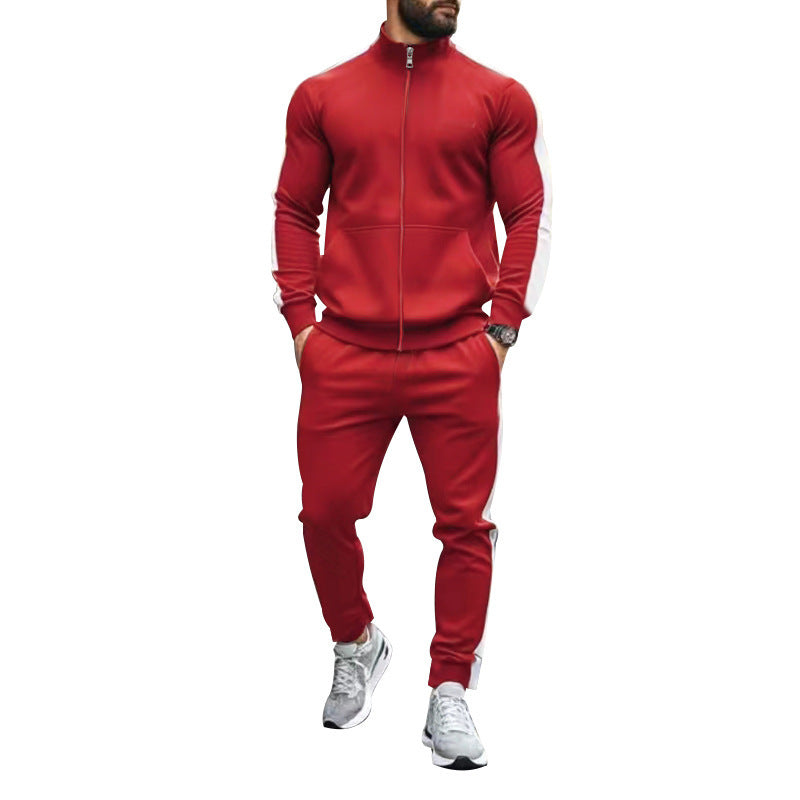 Herren Sportlicher Trainingsanzug mit modernem Stehkragen und praktischen Taschen