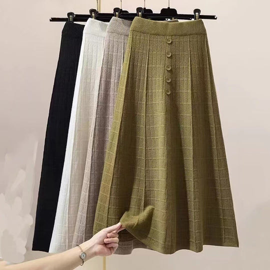Damen Eleganter Maxirock mit Knopfdetails und strukturiertem Design Shop Nory