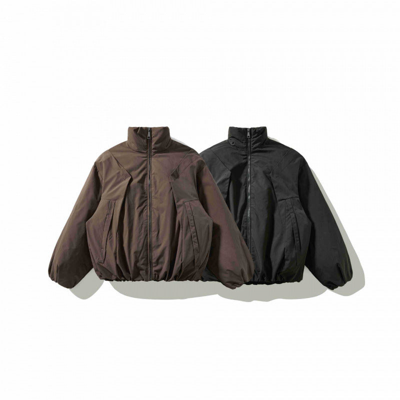 Unisex Kurz geschnittene wattierte Jacke mit Ballonärmeln und hohem Stehkragen Shop Nory