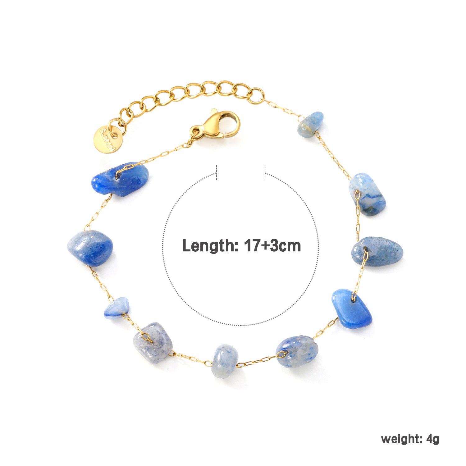 Damen Armband mit bunten Gewinnsteinen und exquisitem Goldbeschichtungsdesign Shop Nory