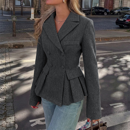 Damen Eleganter Blazer mit Rüschendetails Shop Nory