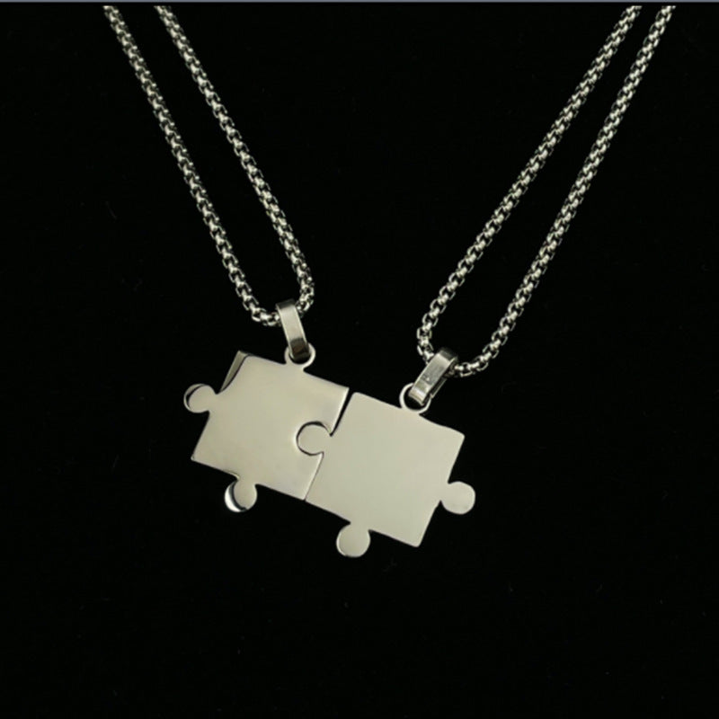 Damen Puzzle-Anhänger Halskette Shop Nory