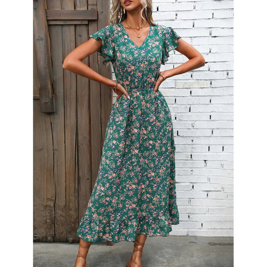 Damen Midikleid mit floralem Design Shopnory