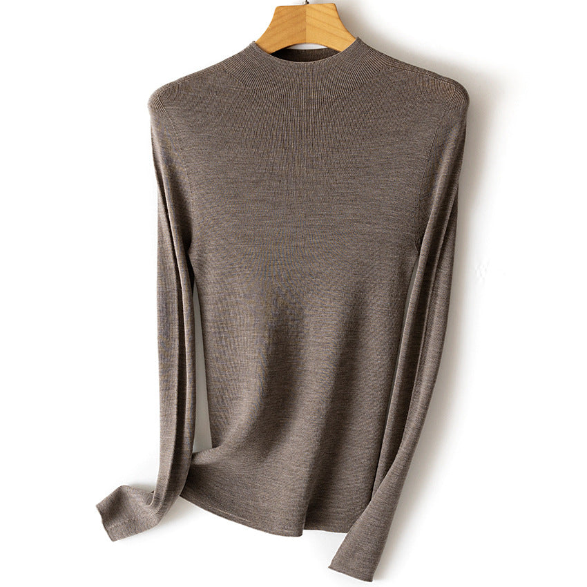 Damen Feinstrick-Longsleeve mit kurzem Stehkragen und schlanker Silhouette Shop Nory