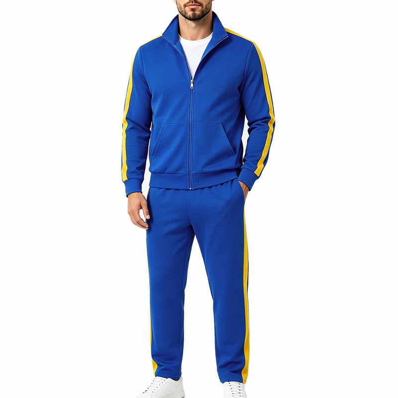 Herren Sportliches Trainingsanzug-Set mit Kontraststreifen, Reißverschlussjacke und Jogginghose Shop Nory