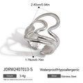 Damen Offener Ring mit elegantem Wellen-Design aus hypoallergenem Edelstahl Shop Nory
