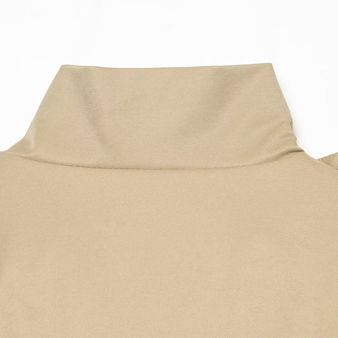 Damen Kurzer Cape‑Trench mit hohem Funnelkragen und Taillengürtel Shop Nory