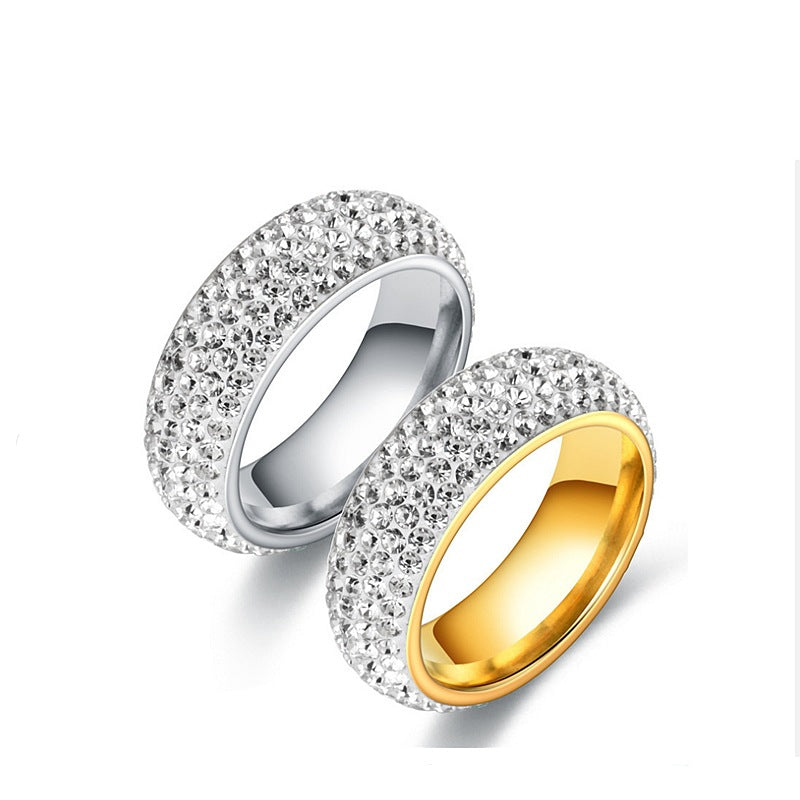Damen Ring mit funkelndem Zirkonia-Besatz und luxuriösem Goldrand Shop Nory