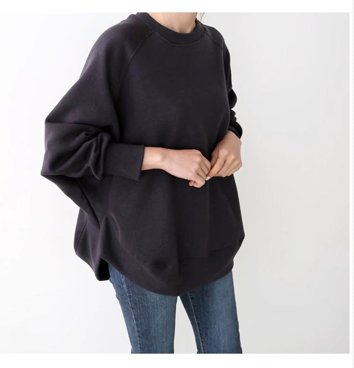 Damen Oversize-Sweatshirt mit Raglanärmeln, abgerundetem Saum und Seitenschlitzen Shop Nory