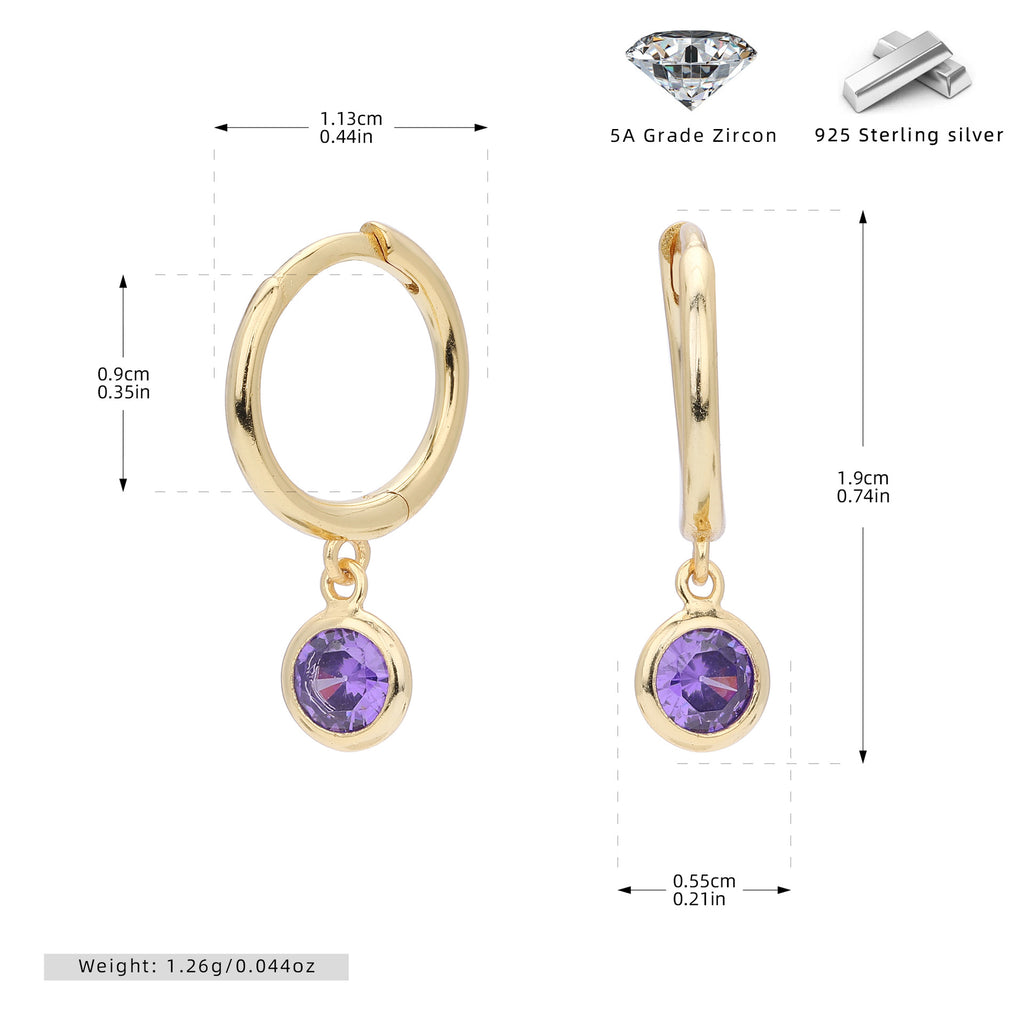 Damen Ohrhänger mit Smoky Zirkon-Anhängern aus hochwertigem 925 Sterling Silber Shop Nory