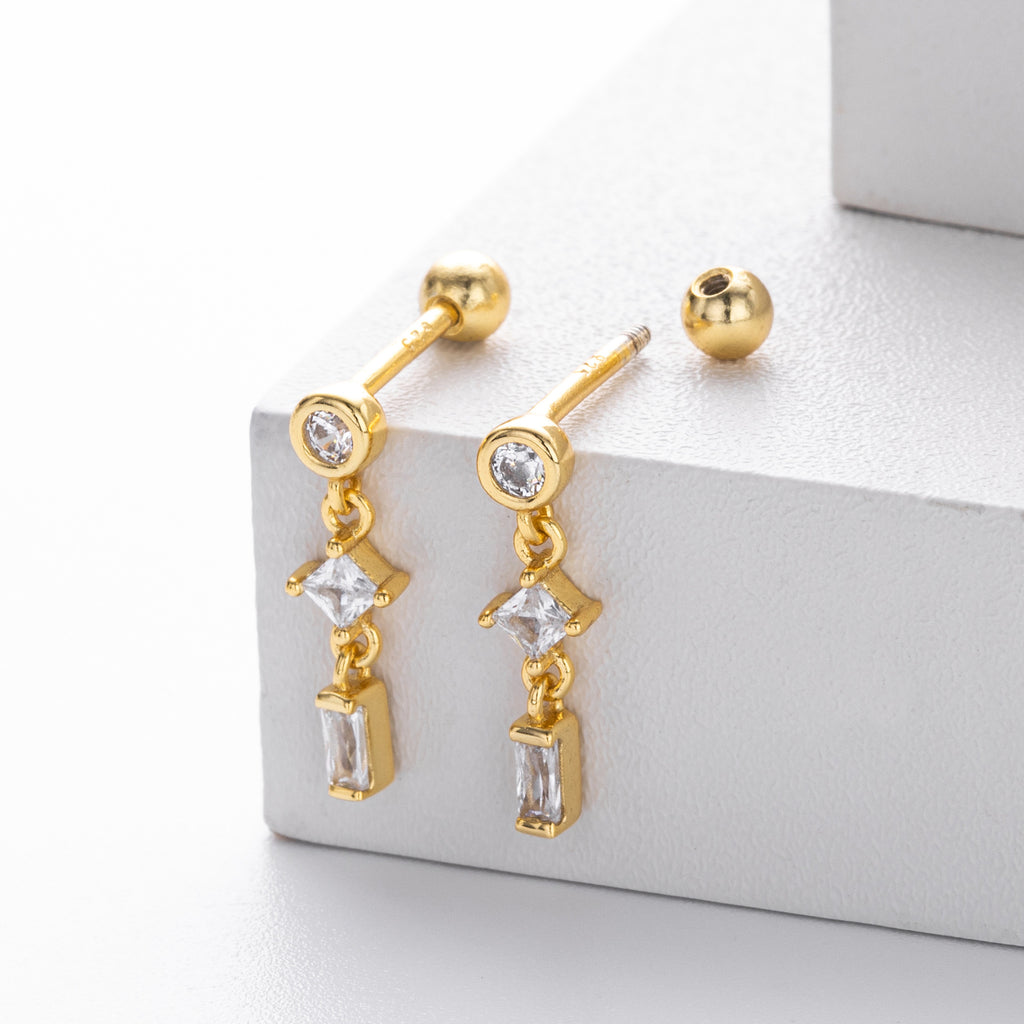 Damen Ohrstecker mit luxuriösem Zirkon-Design aus hochwertigem 925 Sterling Silber Shop Nory