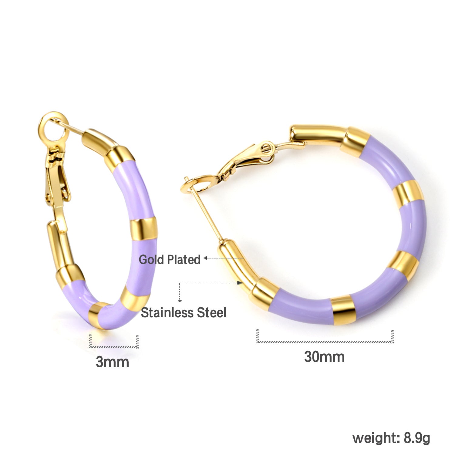 Damen Creolen mit farbigen Akzenten und hochwertiger Goldplattierung Shop Nory