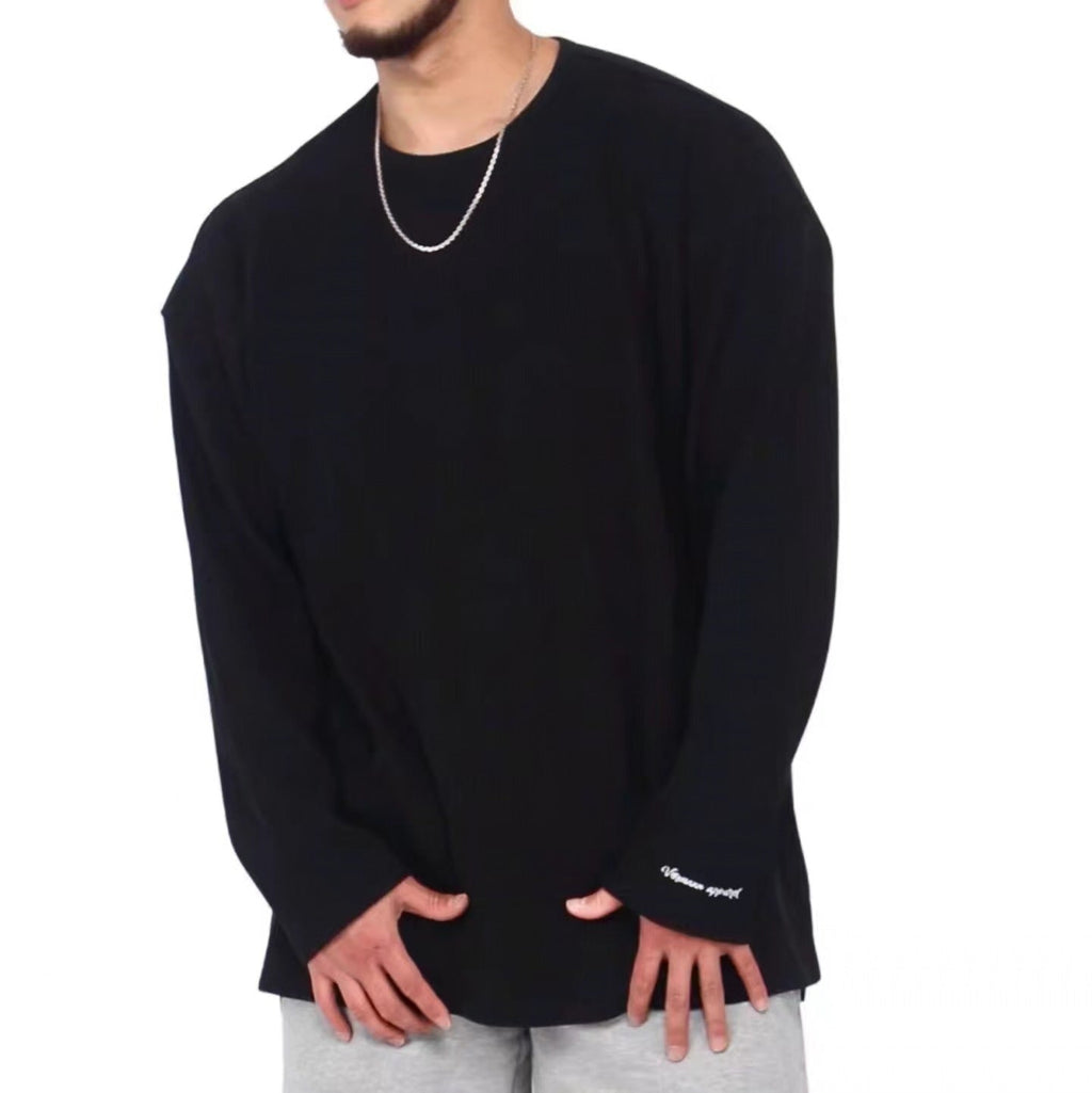 Herren Langarmshirt mit strukturiertem Rippenmuster und modernem Schnitt