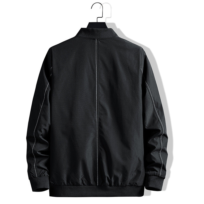 Herren Leichte Bomberjacke mit Kontrastnaht, Reißverschluss und aufgesetzten Taschen Shop Nory