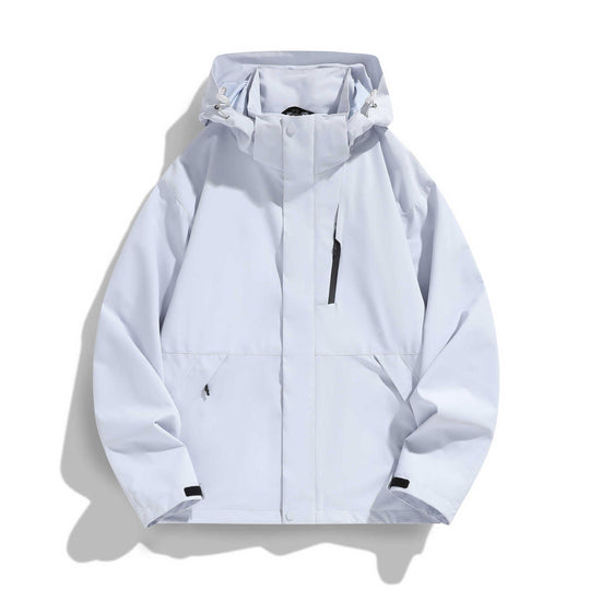 Damen Wasserabweisende Kapuzen‑Übergangsjacke mit verstellbarer Kapuze, verdeckter Frontblende und Multifunktionstaschen Shop Nory
