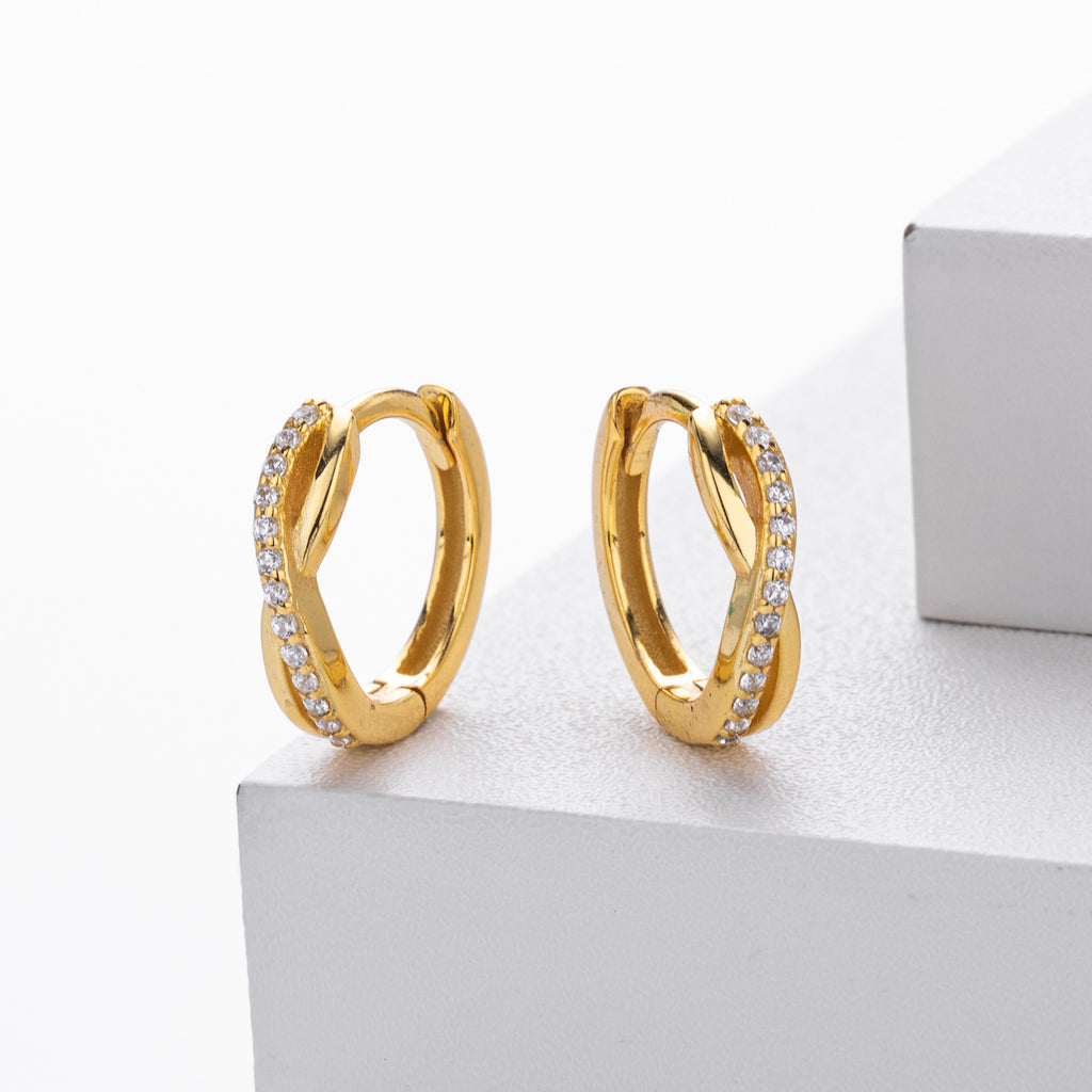 Damen Ohrhänger mit einzigartigem Design aus 925 Sterling Silber und funkelnden Zirkonia Shop Nory