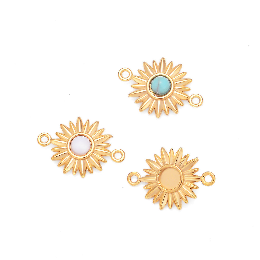 Damen Sonnenanhänger mit schwarzem Stein und goldenem Finish Shop Nory